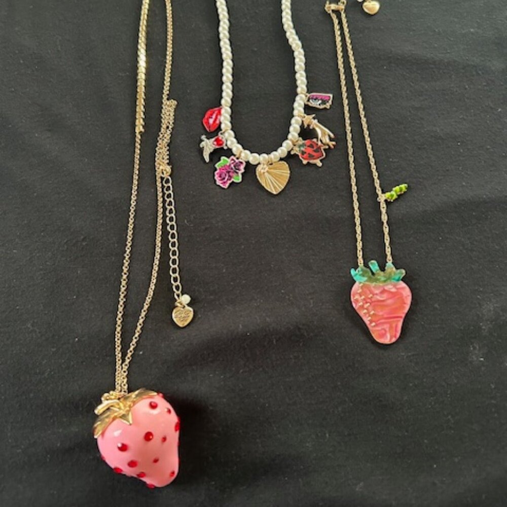 3 Betsey Johnson Nekclaces